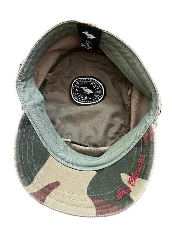 Vintage Y2K Peter Grimm Army Green Cadet Cap Camo Military Hat Size S main image 10